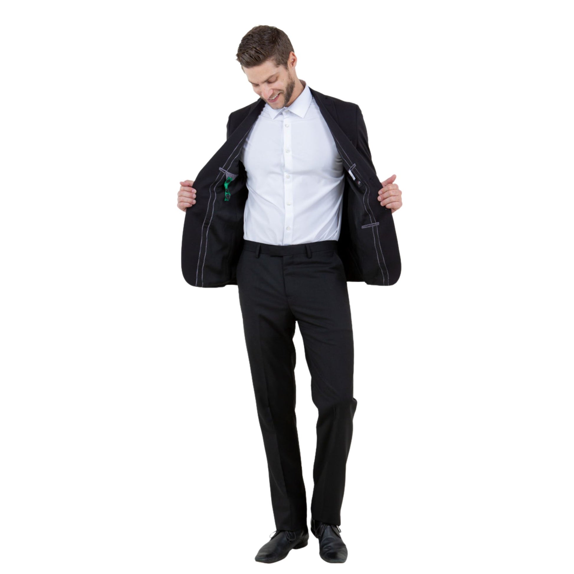 Men's Slim-Fit Black Blazer, Stretch Formal Jacket, Black Business Casual Blazer, Modern Tailored Blazer, Flex Tailor Men's Jacket