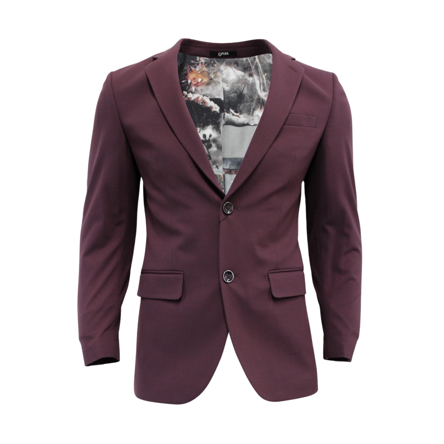 Men's Slim-Fit Stretch Burgundy Blazer – Flexible Comfort