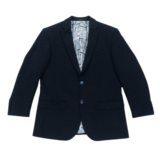 Flex Tailor Navy Knit Stretch Blazer with Abstract Lining