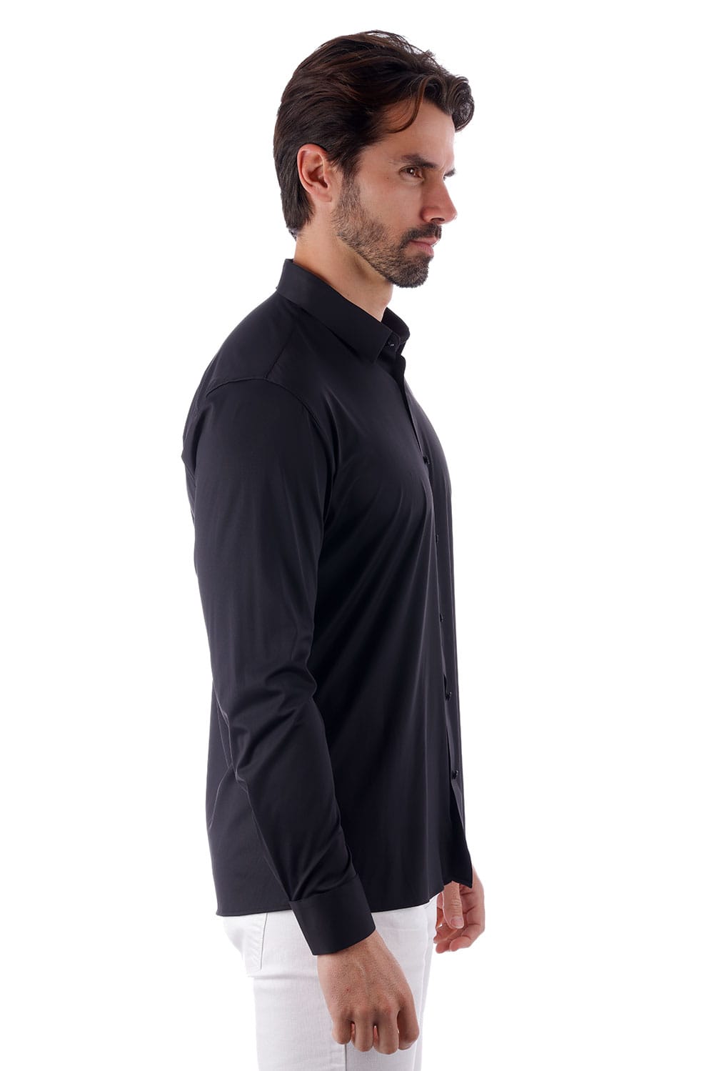 Men's Black Stretch Dress Shirt - view 4
