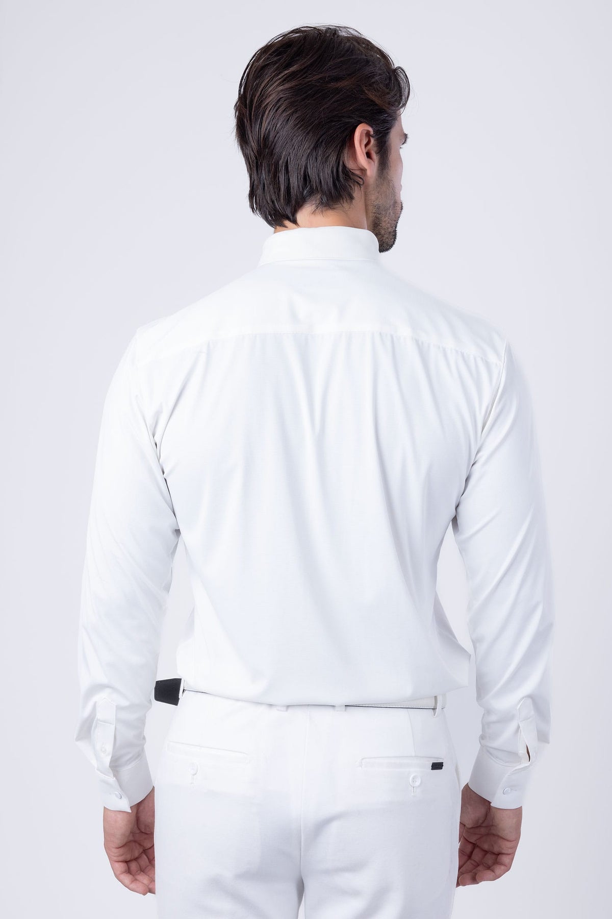 Men's White Stretch Dress Shirt - view 3