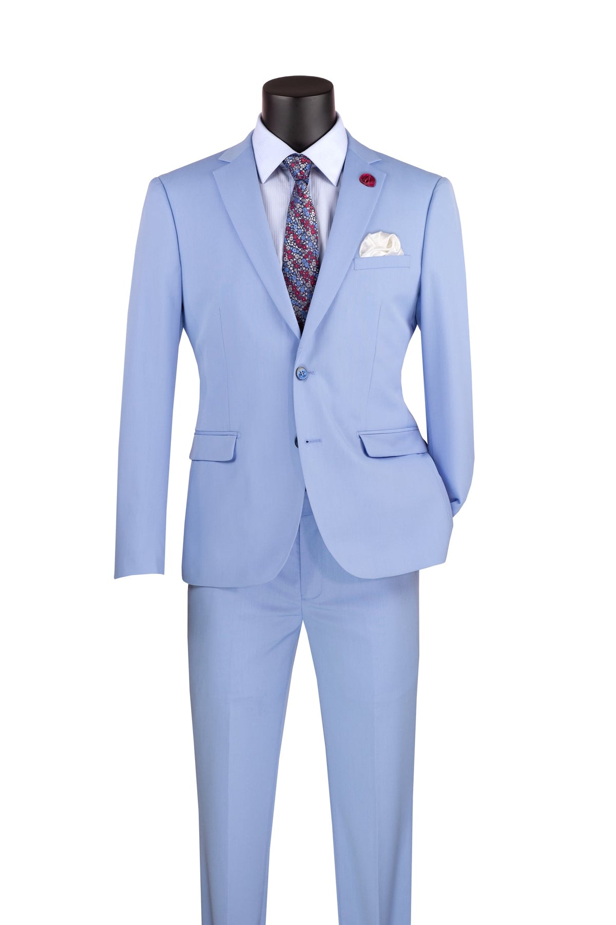 Men's Sky Blue Tailored Stretch Suit - view 2