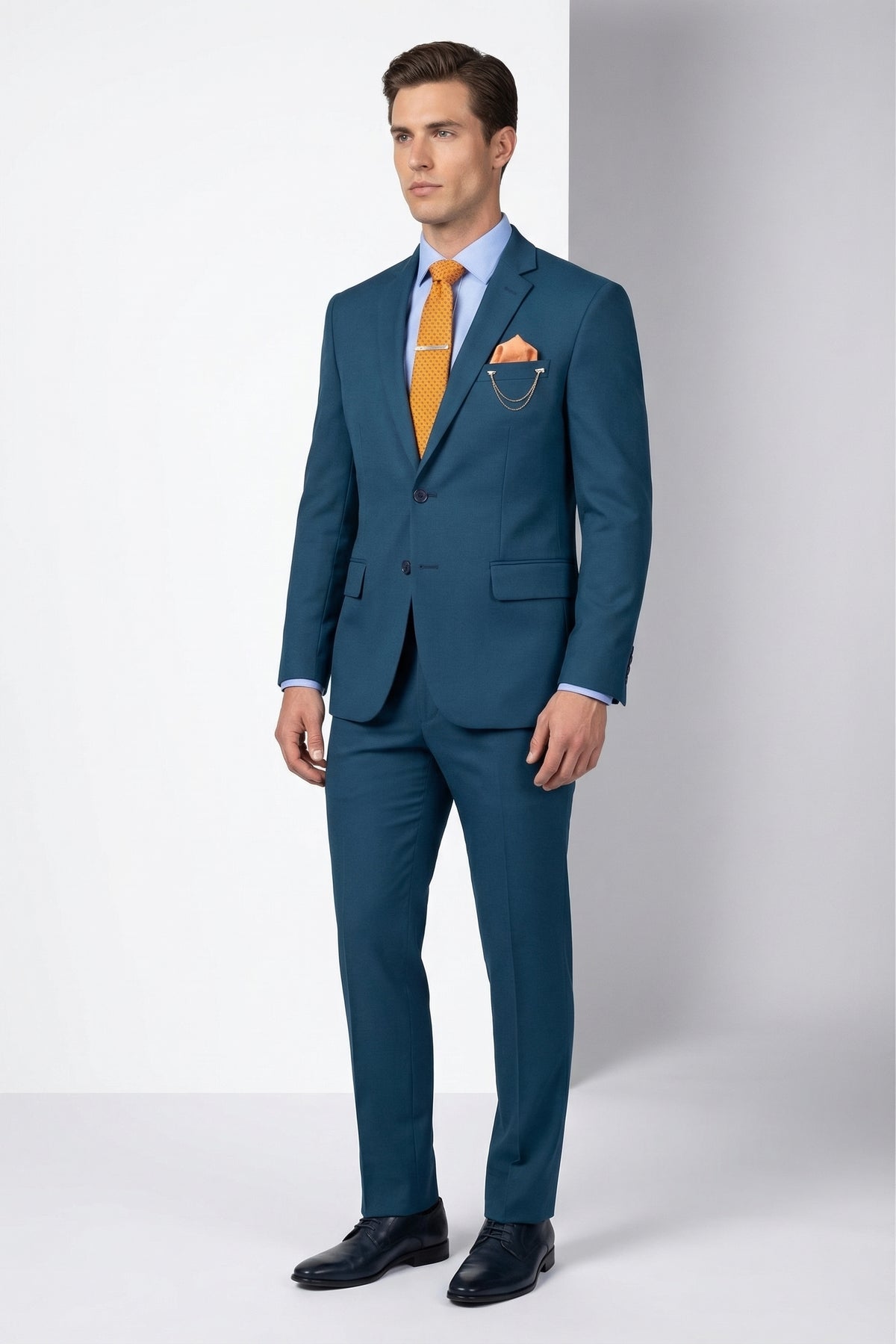 Men's Teal Motion Stretch Suit - view 1